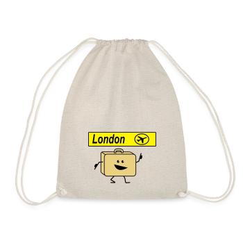 Suitcase london - Drawstring Bag - nature - Front