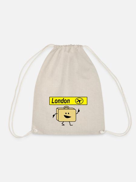 Suitcase london - Drawstring Bag - nature