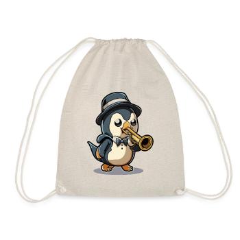 Trompetender Pinguin - Turnbeutel - Natur - Vorne