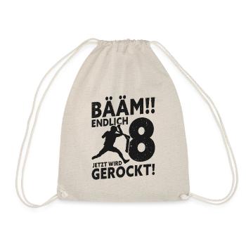 8 Geburtstag 8 Jahre Geburtstagsgeschenk - Turnbeutel - Natur - Vorne
