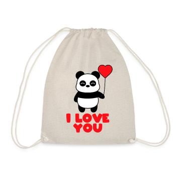 I LOVE YOU PANDA - Drawstring Bag - nature - Front