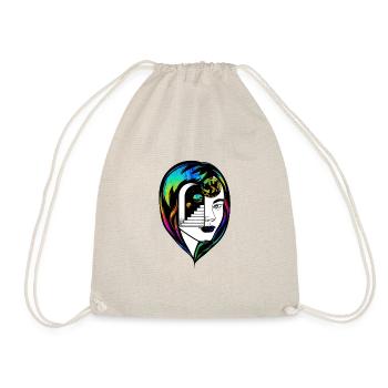 Psychedelic Trippy Motif Woman Psychonaut Colorful - Drawstring Bag - nature - Front