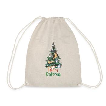 Sapin de Noël avec texte amusant Merry Catmas pour - Sac de sport léger - nature - Devant