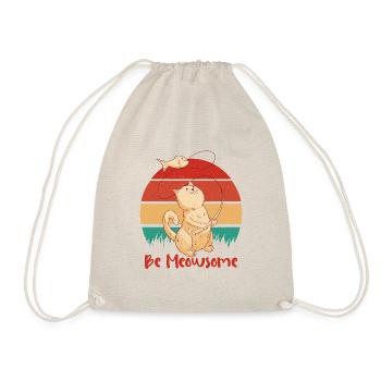 Be meowsome funny text with the - Drawstring Bag - nature - Front