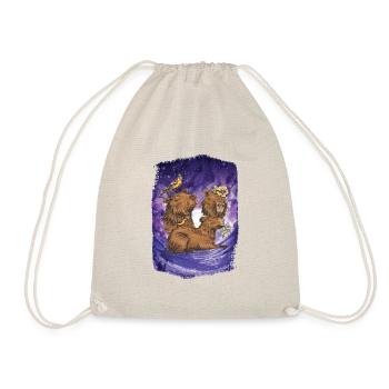 Moon Capybara Animal Funny Capibara Roden Face - Drawstring Bag - nature - Front