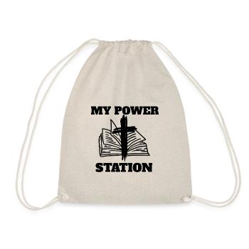 My Power Station - Bibel - Turnbeutel - Natur - Vorne
