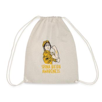 Spina Bifida Split Spine Awarness avec ruban jaune - Sac de sport léger - nature - Devant
