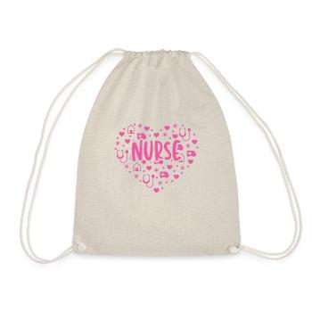 Nurse Love Heart Hematologist Hematology - Drawstring Bag - nature - Front
