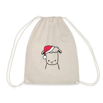 Sheep Christmas Hat Christmas Sweet Xmax - Drawstring Bag - nature - Front