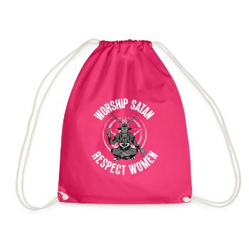 Verehre Satan Baphomet Satanic Goat Devil Goth - Turnbeutel - Fuchsia - Vorne