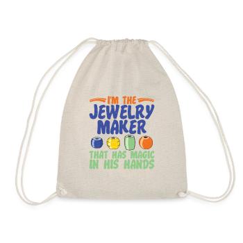 I am a jewelry manufacturer expert - Drawstring Bag - nature - Front