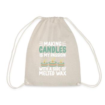 Making candles is Passion Candle Maker Candle - Drawstring Bag - nature - Front