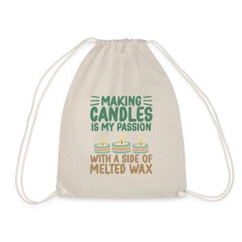 Making candles is Passion Candle Maker Candle - Drawstring Bag - nature - Front