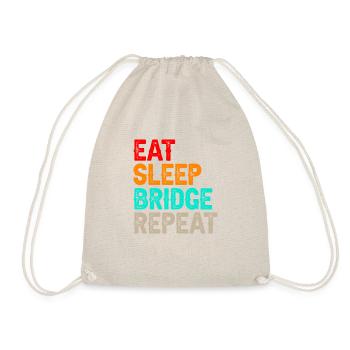 Mangez Sleep Bridge Jeu de cartes Bridge Joueur de bridge - Sac de sport léger - nature - Devant