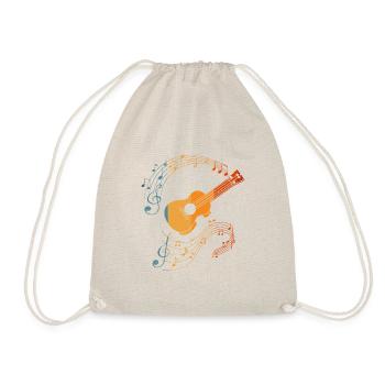 Retro Ukulele-spieler-gitarren-hawaiischer - Turnbeutel - Natur - Vorne
