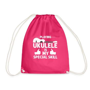 Gitarre Hawaiianische Musikspieler Ukulele Spieler - Turnbeutel - Fuchsia - Vorne