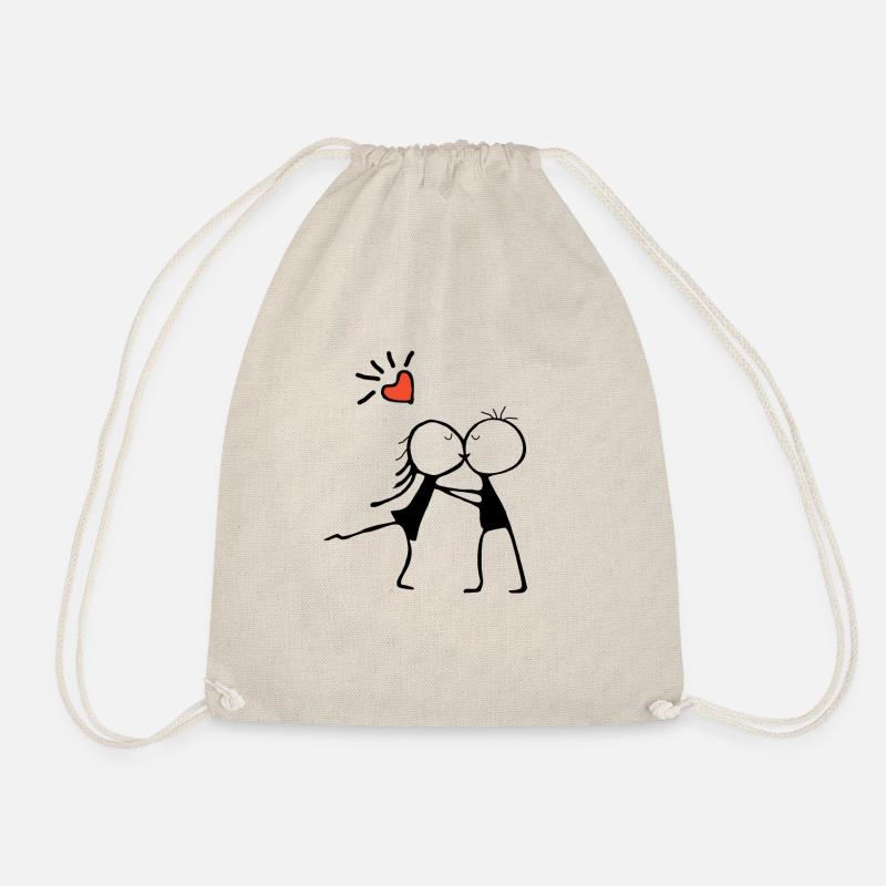 Umarmung der Liebe: Ein romantisches Paar-Design - Turnbeutel - Natur