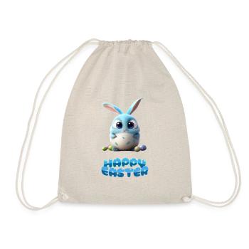 Funny Cute Happy Easter Bunny - Drawstring Bag - nature - Front