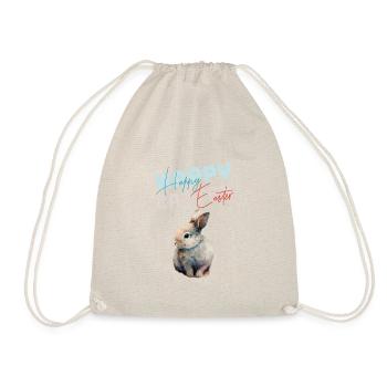 Funny Cute Happy Easter Bunny - Drawstring Bag - nature - Front