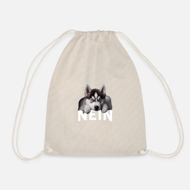 Statement Husky, Nö Fun, Einfach Nö, Nein - Turnbeutel - Natur