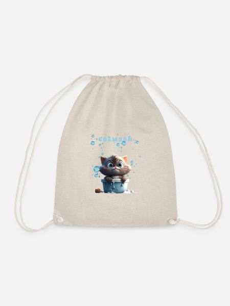 Funny Cat Motif Cat Pet Cat Lingerie - Drawstring Bag - nature