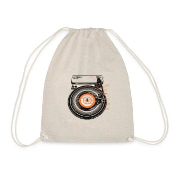 Vinyl Dj Pro Tools Retro Plattenspieler - Turnbeutel - Natur - Vorne