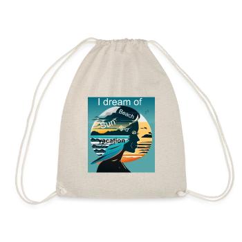 Frau Träumt von Strand und Ferien - Turnbeutel - Natur - Vorne