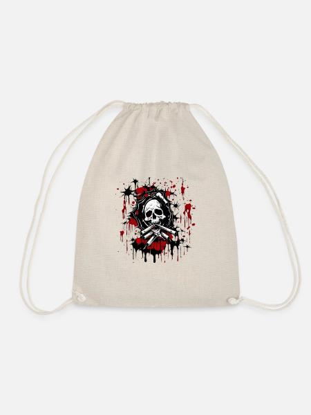 Halloween Blood Skull - Drawstring Bag - nature