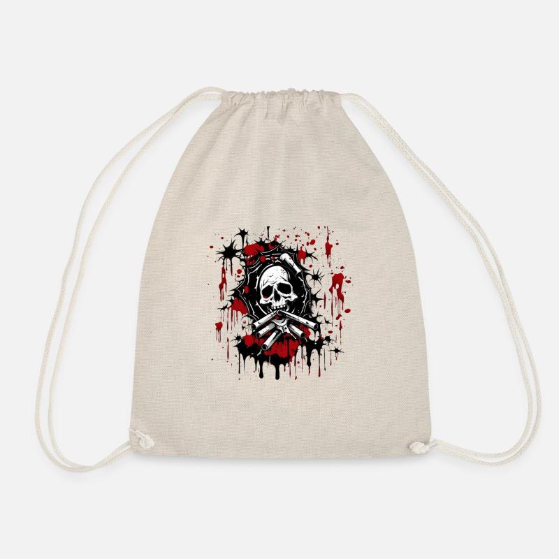 Halloween Blood Skull - Drawstring Bag - nature