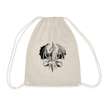 Dragon Drache Biker Metal - Back Dragon - Drawstring Bag - nature - Front