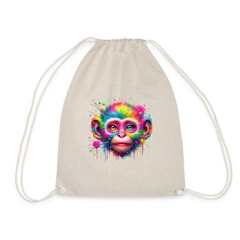 Colorful Monkey – Colorful Pop Art Explosion - Drawstring Bag - nature - Front