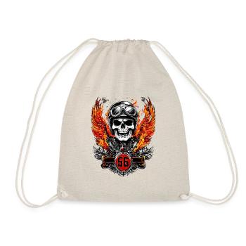 Biker 56 Birthday Skull Motorcycle - Drawstring Bag - nature - Front
