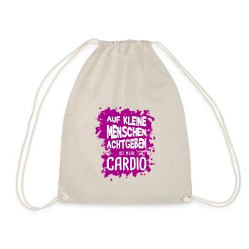 Auf kleine Menschen achtgeben ist mein Cardio - Turnbeutel - Natur - Vorne