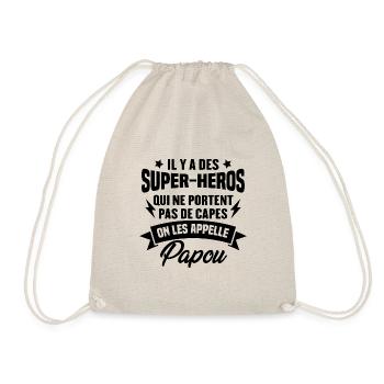 Papou super héros cadeau grand-père - Sac de sport léger - nature - Devant