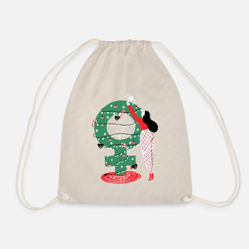 Feminist Christmas - Drawstring Bag - nature