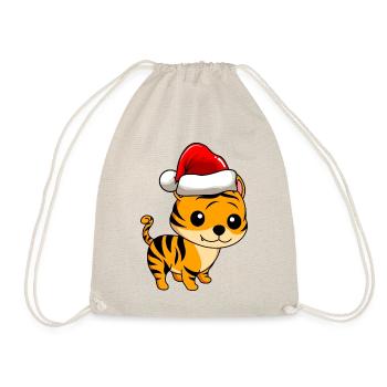 Tiger Comic Christmas - Drawstring Bag - nature - Front