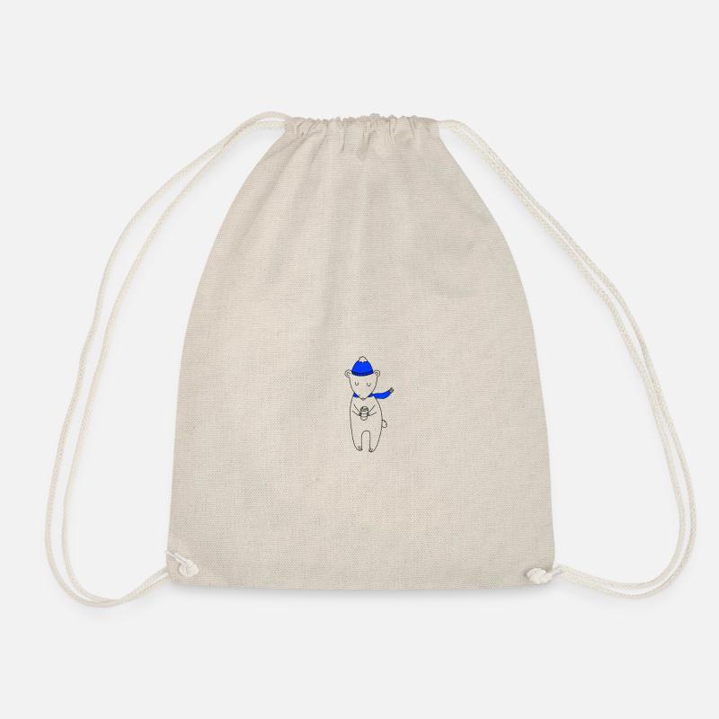 Eisbaer with scarf - Drawstring Bag - nature