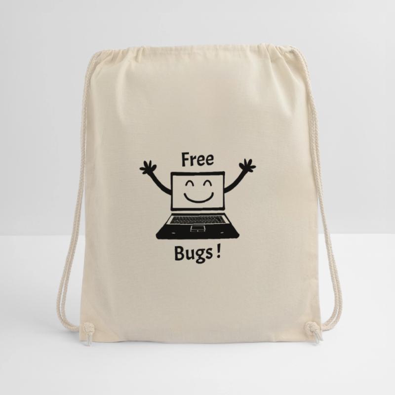 FREE BUGS! (computer, cuddle, hug, computer) Drawstring Bag