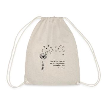 Hoffnung Löwenzahn Christliches Design Psalm 62:5 - Turnbeutel - Natur - Vorne