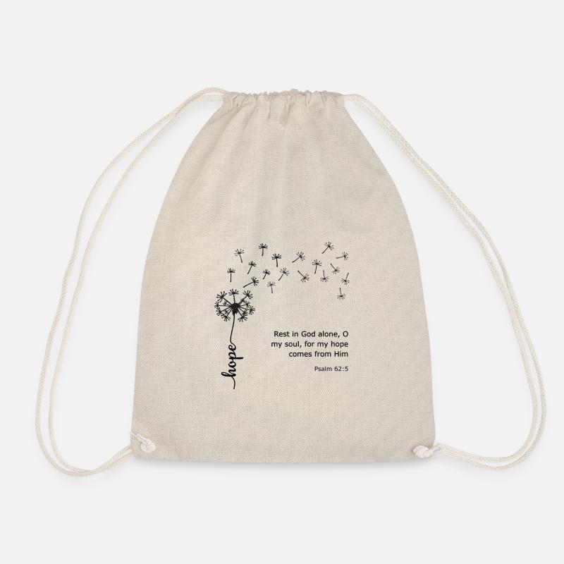 Hoffnung Löwenzahn Christliches Design Psalm 62:5 - Turnbeutel - Natur