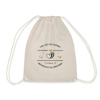 Christian Design Faith receives the impossible - Drawstring Bag - nature - Front