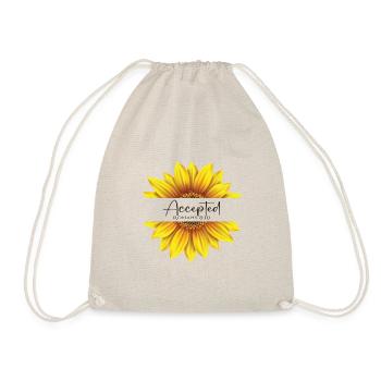 Christliches Sonnenblumendesign Ich bin akzeptiert Römer 8 - Turnbeutel - Natur - Vorne