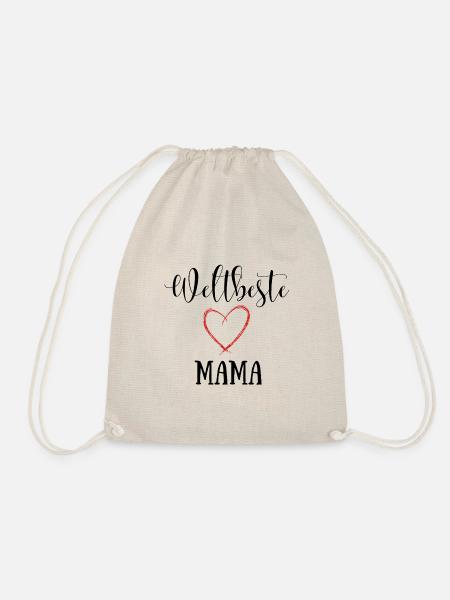 Weltbeste Mama - Geschenk Mutter - Turnbeutel - Natur