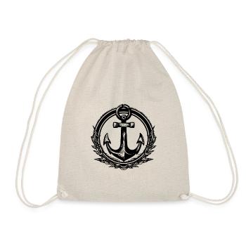Anker Boot Schiff Nautik - Turnbeutel - Natur - Vorne
