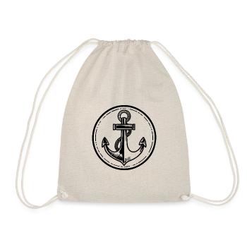 Anker Boot Schiff Nautik - Turnbeutel - Natur - Vorne