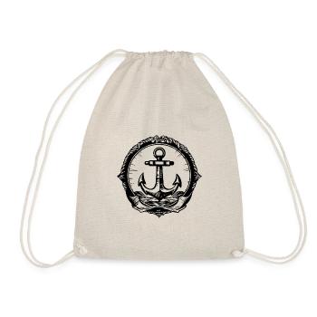 Anker Boot Schiff Nautik - Turnbeutel - Natur - Vorne