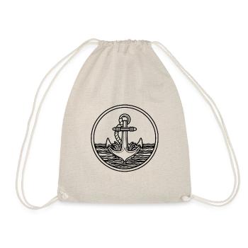 Anker Boot Schiff Nautik - Turnbeutel - Natur - Vorne