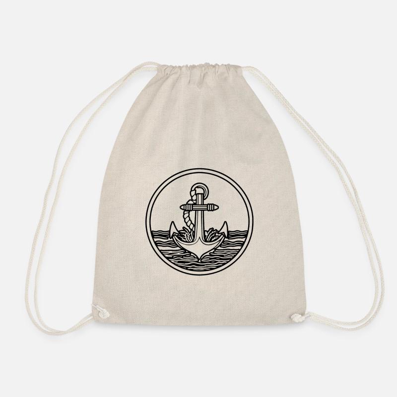 Anker Boot Schiff Nautik - Turnbeutel - Natur