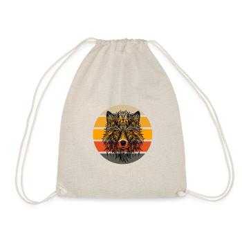 Wolf Sunset Head - Drawstring Bag - nature - Front