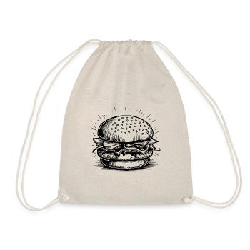 Hamburger Burger Fastfood Grillen Cheeseburger - Turnbeutel - Natur - Vorne